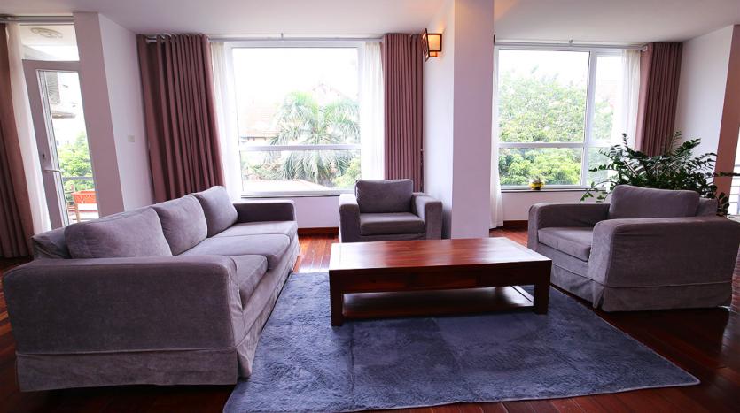 2-bedroom serviced apartment bright balcony and furnished