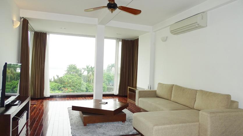 Three-bedroom serviced apartment Tay Ho with lake-viewed balcony