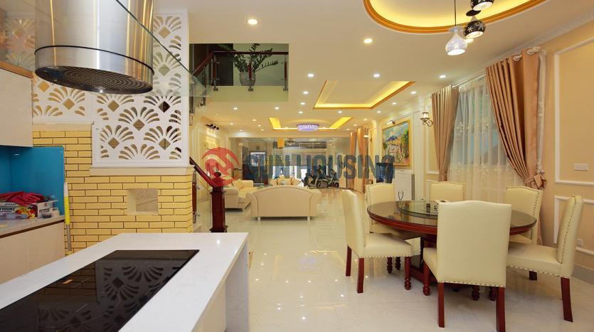 Furnished house for rent Tay Ho with 03 bedrooms, balcony, garage