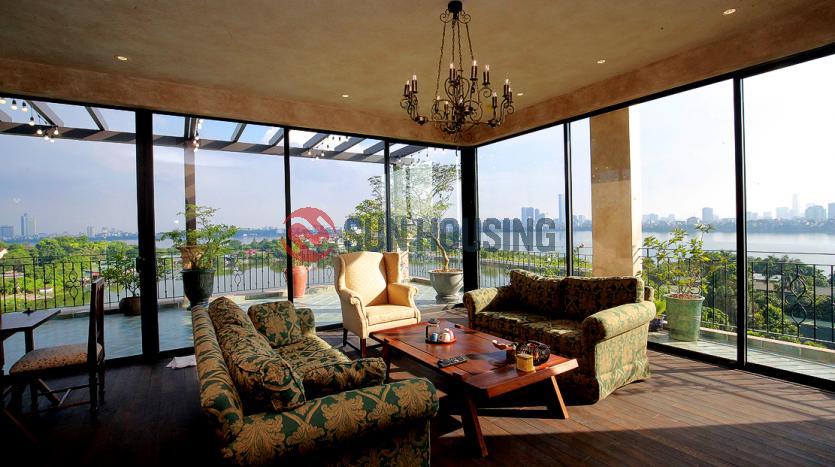 Spacious serviced penthouse apartment Westlake Hanoi two bedrooms lake view