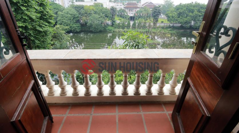 house to let in Tay Ho with 5 bedrooms, terrace, yard, lake view balcony