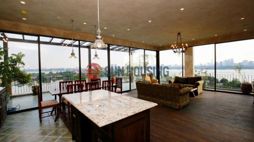 Spacious serviced penthouse apartment Westlake Hanoi two bedrooms lake view