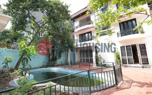 Partly furnished house for rent Tay Ho, Hanoi | 5 bedrooms, balcony, pool