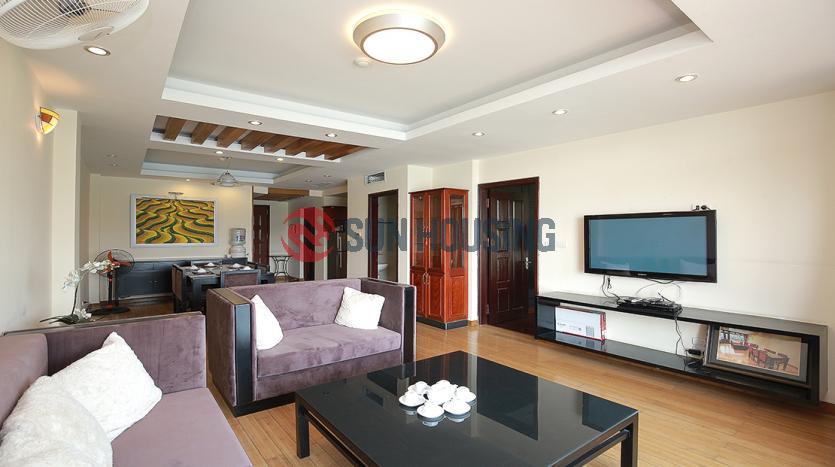 Lake view two-bedroom serviced apartment Westlake Hanoi, Quang An street.