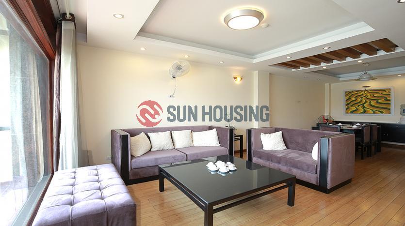 Lake view two-bedroom serviced apartment Westlake Hanoi, Quang An street.