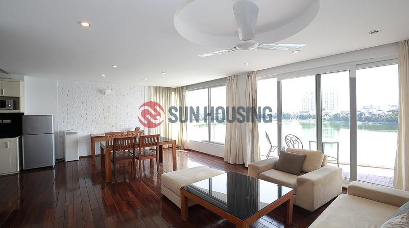 Lake-view two-bedroom serviced apartment Westlake Hanoi.