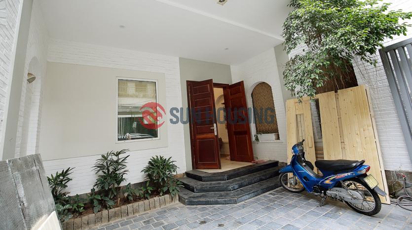 Furnished house for rent near Tay Ho with 4 bedrooms, pool, terrace