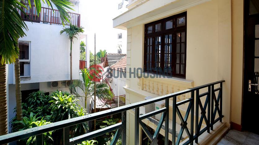 Partly furnished house for rent in Xom Chua, Tay Ho with 4 bedrooms, lake view patio