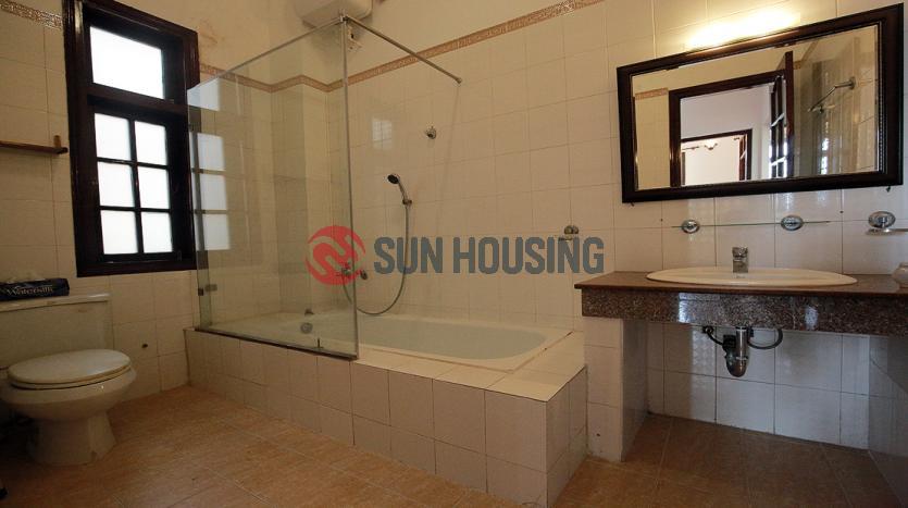 Partly furnished house for rent in Xom Chua, Tay Ho with 4 bedrooms, lake view patio