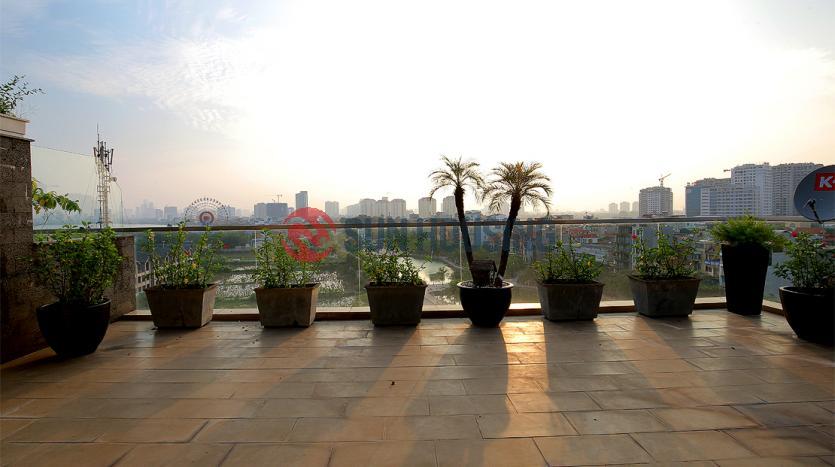 Serviced penthouse apartment Tay Ho – 3 bedrooms, lake view balcony, terrace