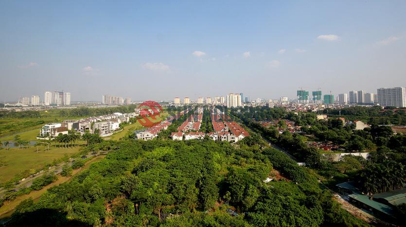 Three-bedroom apartment Ciputra Hanoi P building, open view balcony.