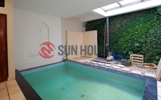 Furnished house for rent near Tay Ho with 4 bedrooms, pool, terrace