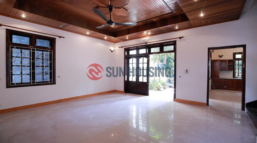 Partly furnished house for rent in Xom Chua, Tay Ho with 4 bedrooms, lake view patio