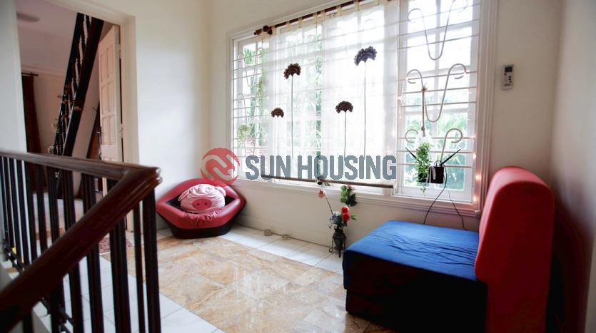 Vintage house for rent in Tay Ho with 4 bedrooms, garden, lake view patio