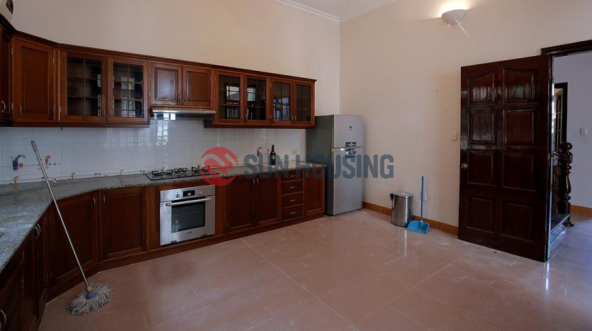 Partly furnished house for rent in Xom Chua, Tay Ho with 4 bedrooms, lake view patio