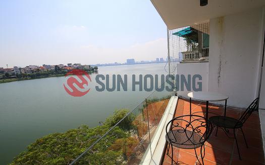 Lake-view two-bedroom serviced apartment Westlake Hanoi.