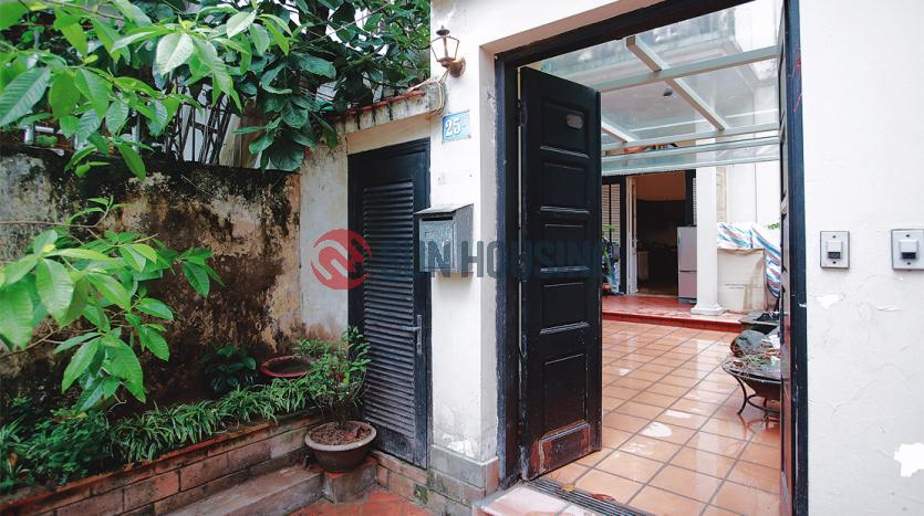 Vintage house for rent in Tay Ho with 4 bedrooms, garden, lake view patio
