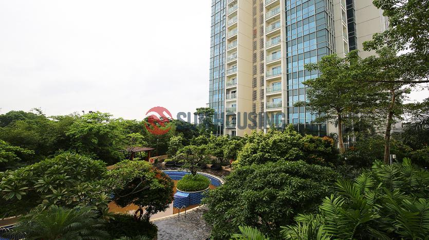 Partly furnished apartment in L2 building Ciputra with 4 bedrooms, open view balcony, swimming pool