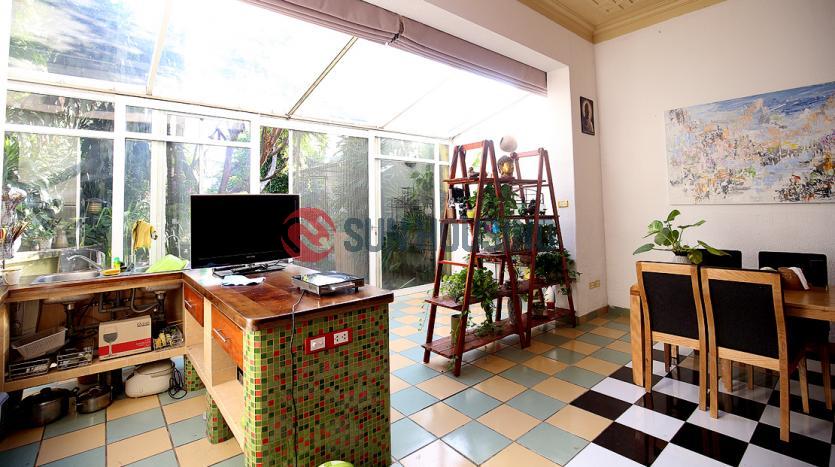 Spacious house in Tay Ho with green courtyard and backyard