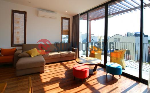 Nice designed 2 bedroom flat for rent in Tay Ho, big balcony