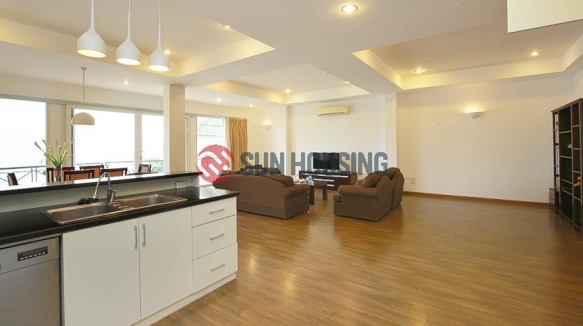 Renovated serviced 3-br apartment Xuan Dieu str, Westlake Hanoi