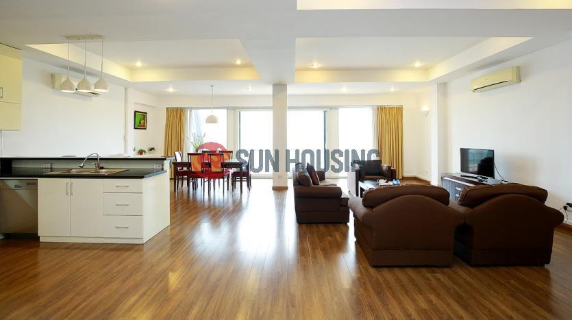 Renovated serviced 3-br apartment Xuan Dieu str, Westlake Hanoi