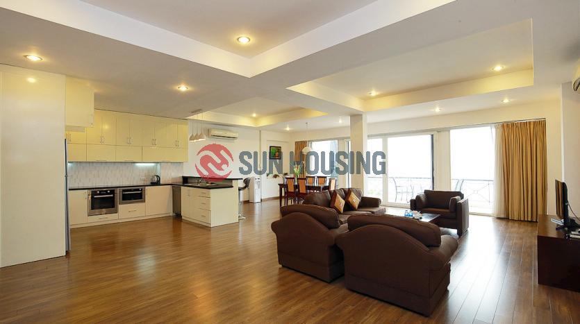 Renovated serviced 3-br apartment Xuan Dieu str, Westlake Hanoi