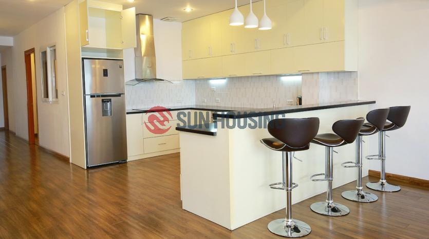 Renovated serviced 3-br apartment Xuan Dieu str, Westlake Hanoi