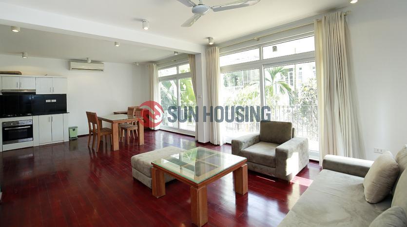 Apartment in Tay Ho balcony with coffee table on 3F