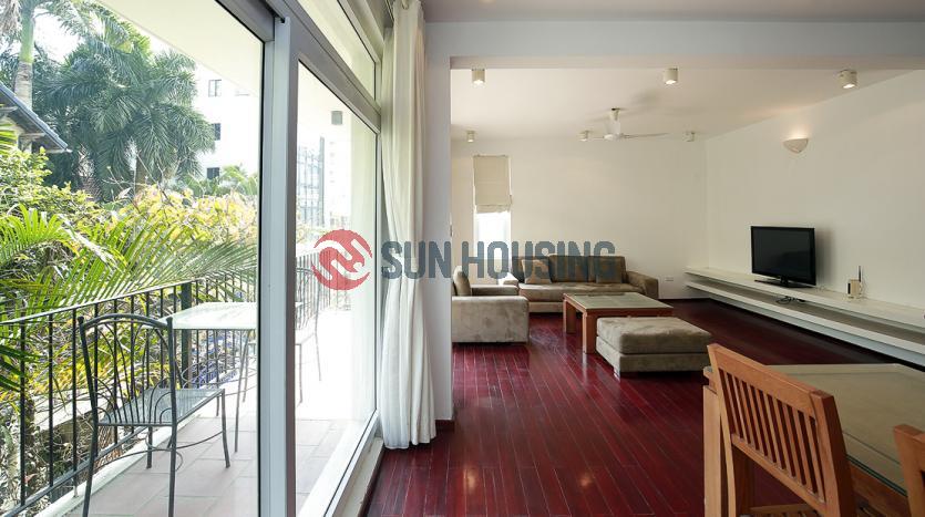 Apartment in Tay Ho balcony with coffee table on 3F