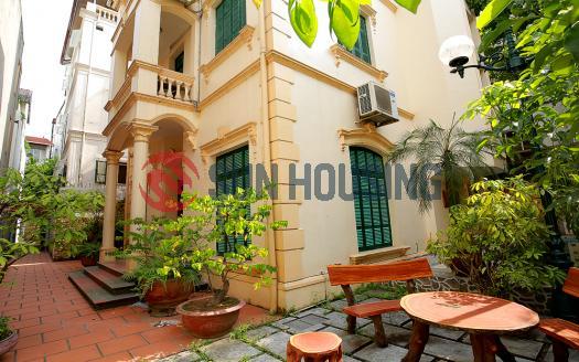 Unfurnished villa in Tay Ho with swimming pool and garden