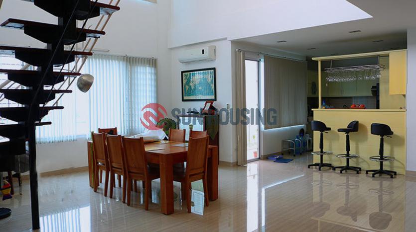 Duplex apartment in Tay Ho with lake view and ornamental plants