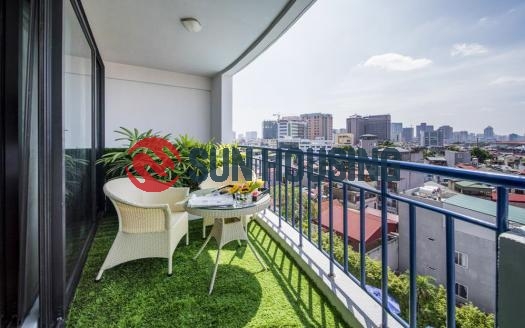 Serviced three bedroom apartment with balcony in Ba Dinh, Hanoi