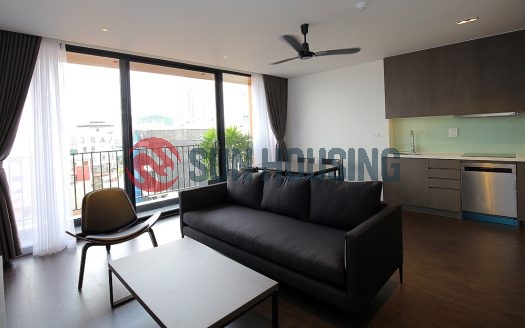 A chocolate tone 2 bedrooms apartment for rent in Xuan Dieu (Westlake)