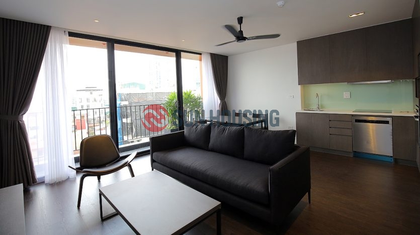 A chocolate tone 2 bedrooms apartment for rent in Xuan Dieu (Westlake)
