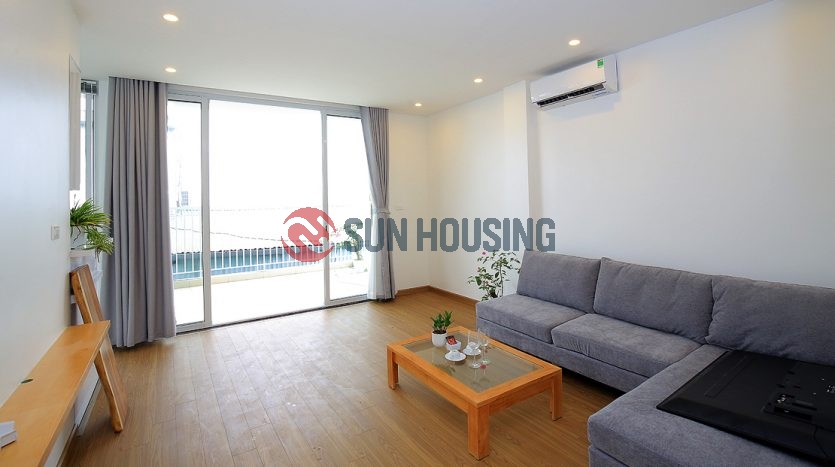 A bright and airy 2 bedroom apartment in Xom Chua for rent, high floor.