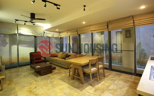 A various wood tones 2 bedrooms apartment for rent in Tay Ho (West lake)