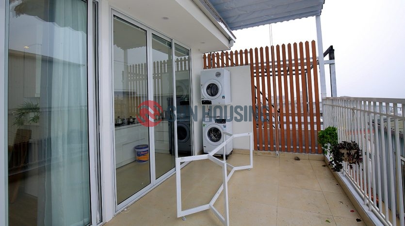 A bright and airy 2 bedroom apartment in Xom Chua for rent, high floor.