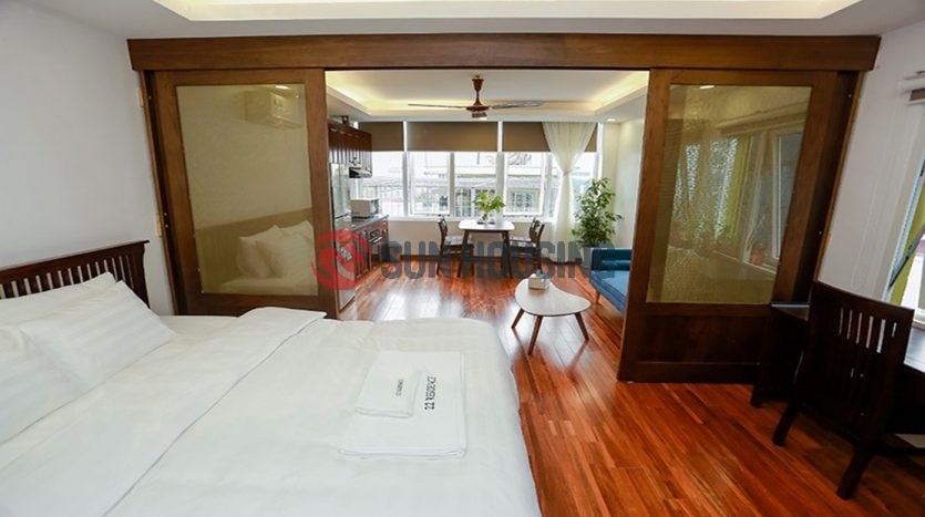 Bright serviced apartment for rent in Nam Ngu, Hoan Kiem. 1 bedroom 55 sqm.