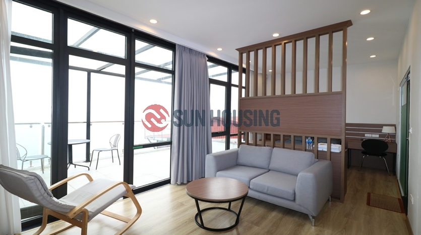 Large balcony lake view 1 bedroom apartment in Nguyen Dinh Thi, Westlake