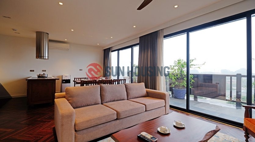 Brand-new high floor 2 bedroom apartment for rent in Xom Chua, Tay Ho