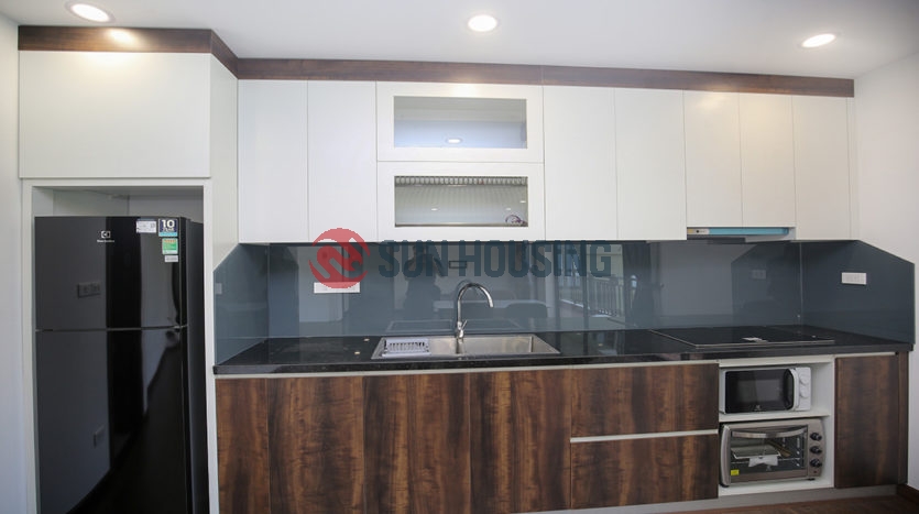 Newly finished 60 sqm 1 bedroom apartment for rent in Tay Ho, long balcony.