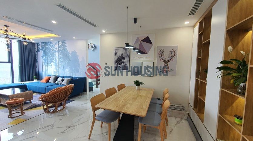 The romantic and modern duplex apartment is for lease at S6 Tower, Sunshine city, Ciputra compound, Hanoi.